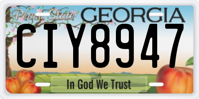 GA license plate CIY8947