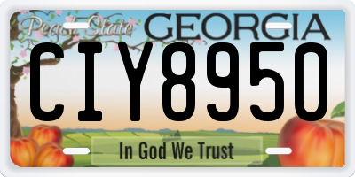 GA license plate CIY8950