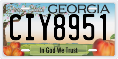 GA license plate CIY8951