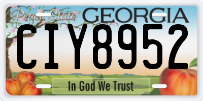 GA license plate CIY8952
