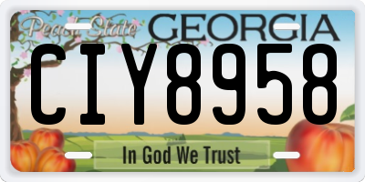GA license plate CIY8958