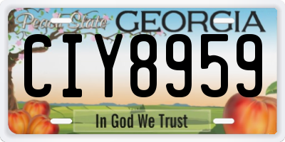 GA license plate CIY8959