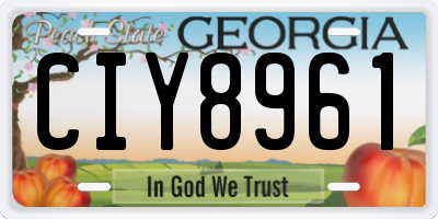 GA license plate CIY8961