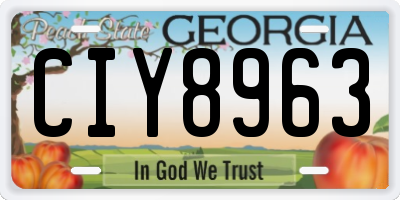 GA license plate CIY8963