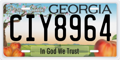 GA license plate CIY8964