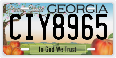 GA license plate CIY8965