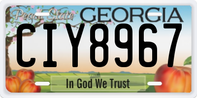 GA license plate CIY8967
