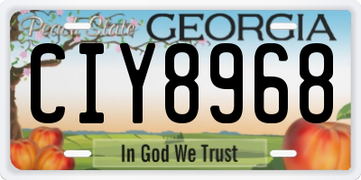 GA license plate CIY8968