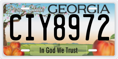 GA license plate CIY8972