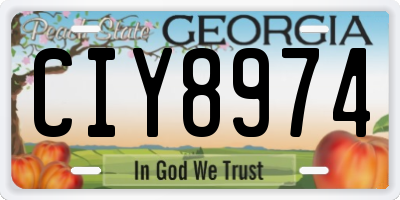GA license plate CIY8974
