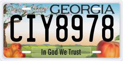 GA license plate CIY8978