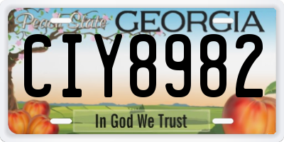 GA license plate CIY8982