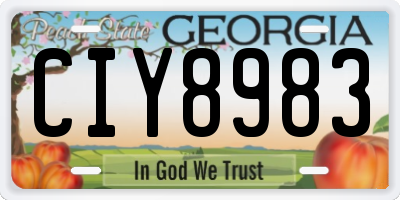 GA license plate CIY8983