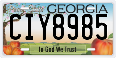 GA license plate CIY8985