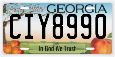 GA license plate CIY8990