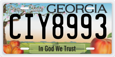 GA license plate CIY8993