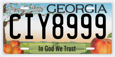 GA license plate CIY8999