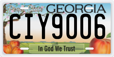 GA license plate CIY9006