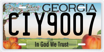 GA license plate CIY9007