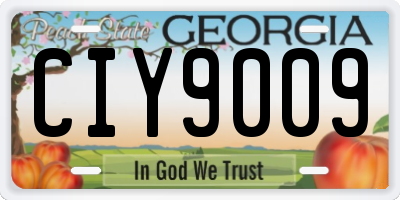 GA license plate CIY9009