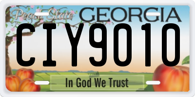 GA license plate CIY9010