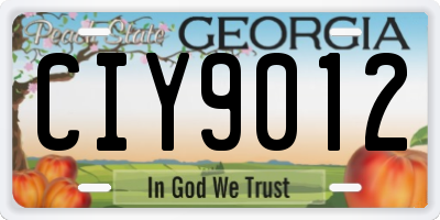 GA license plate CIY9012