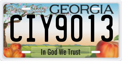 GA license plate CIY9013