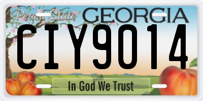 GA license plate CIY9014