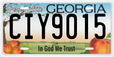 GA license plate CIY9015
