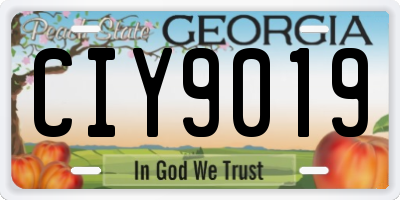GA license plate CIY9019