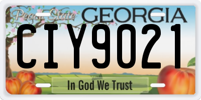 GA license plate CIY9021