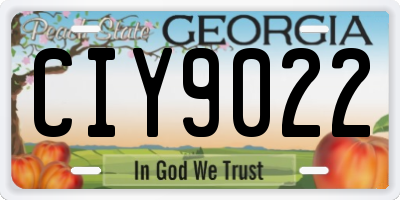 GA license plate CIY9022