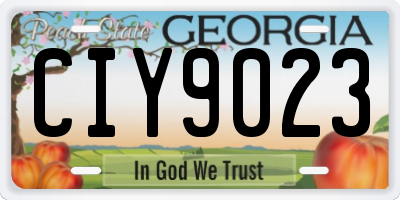 GA license plate CIY9023