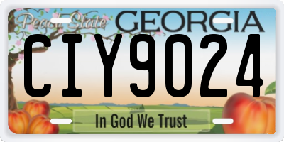 GA license plate CIY9024