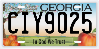 GA license plate CIY9025