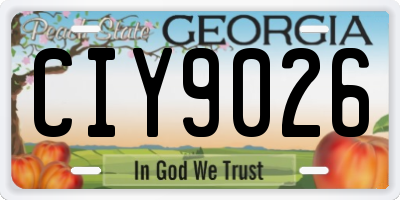 GA license plate CIY9026