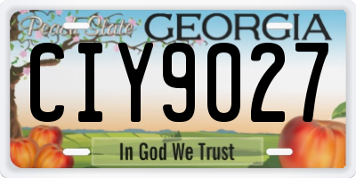 GA license plate CIY9027