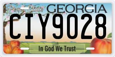GA license plate CIY9028