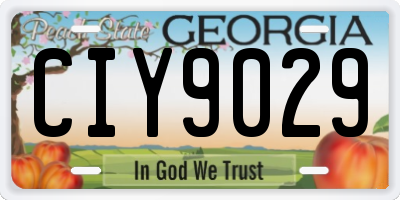 GA license plate CIY9029