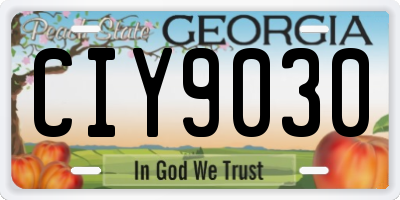 GA license plate CIY9030