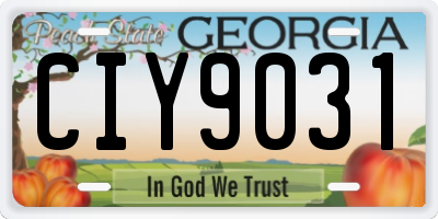 GA license plate CIY9031