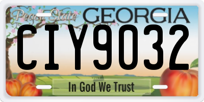 GA license plate CIY9032