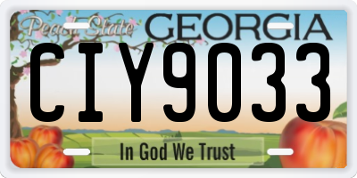 GA license plate CIY9033
