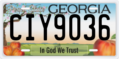 GA license plate CIY9036