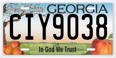GA license plate CIY9038