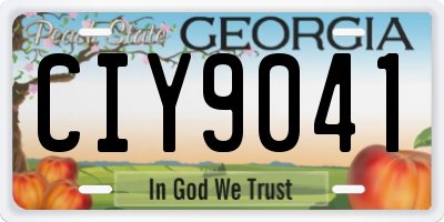 GA license plate CIY9041