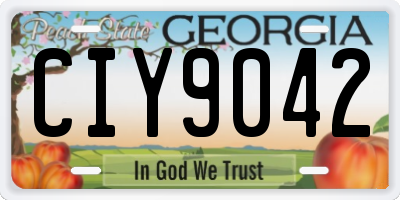 GA license plate CIY9042