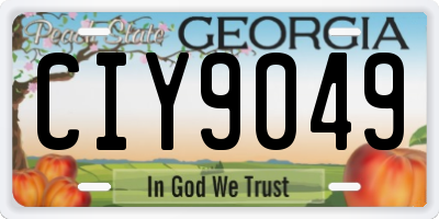 GA license plate CIY9049