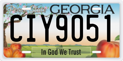 GA license plate CIY9051