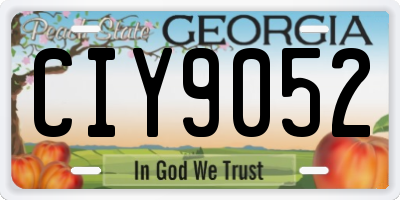 GA license plate CIY9052